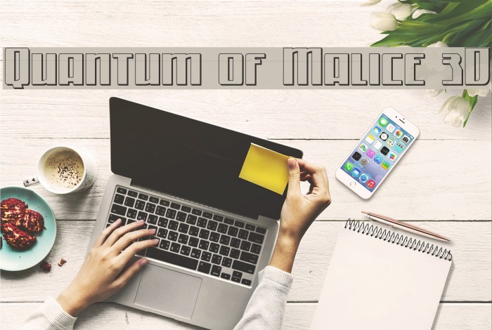 Quantum of Malice 3D Font examples