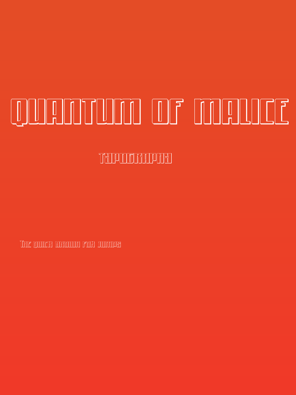 Quantum of Malice 3D Poster