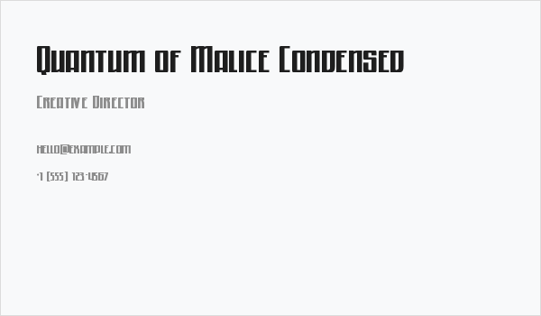 Quantum of Malice Condensed Business Card