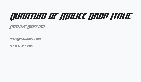Quantum of Malice Drop Italic Business Card