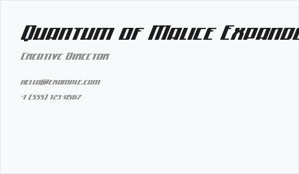 Quantum of Malice Expanded Italic Business Card