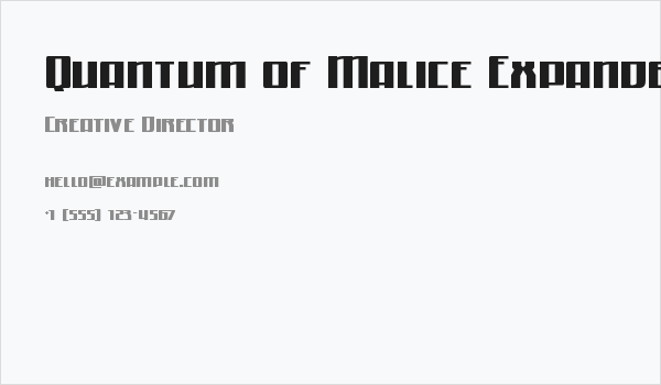Quantum of Malice Expanded Business Card