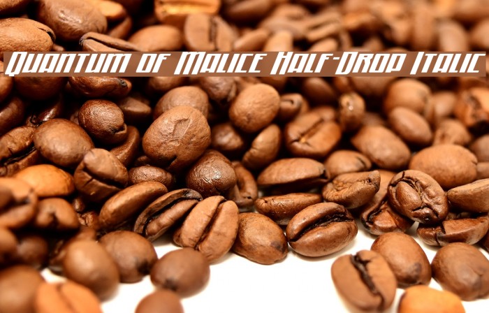 Quantum of Malice Half-Drop Italic Font examples