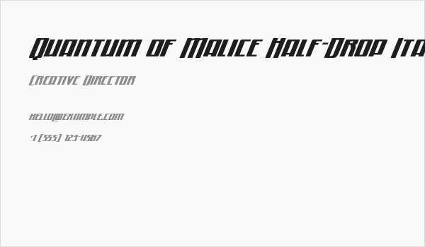 Quantum of Malice Half-Drop Italic Business Card