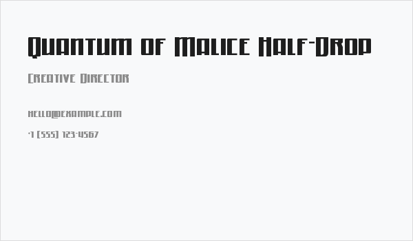 Quantum of Malice Half-Drop Business Card
