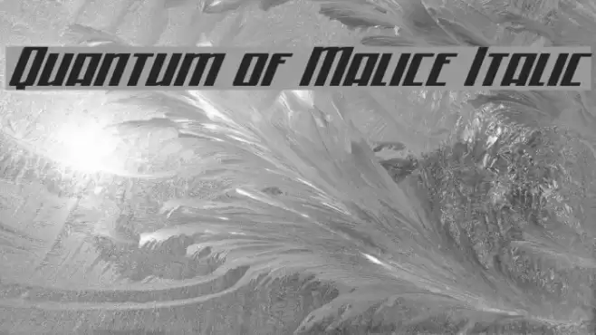 Quantum of Malice Italic Font examples