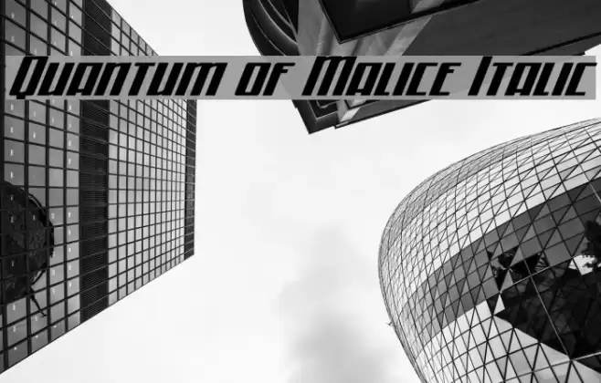Quantum of Malice Italic Font examples