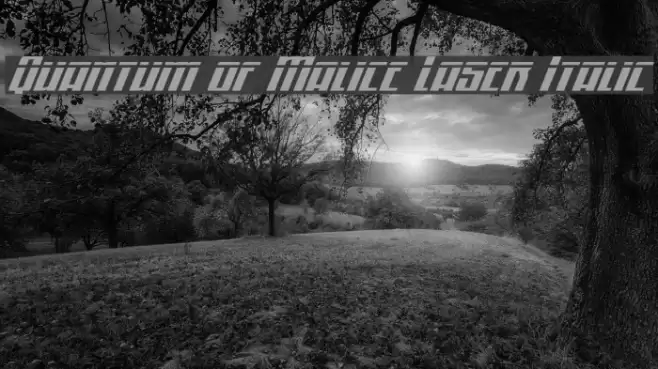 Quantum of Malice Laser Italic Font examples