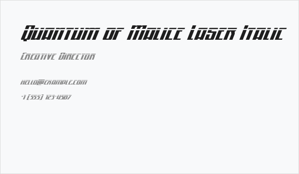 Quantum of Malice Laser Italic Business Card