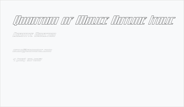 Quantum of Malice Outline Italic Business Card