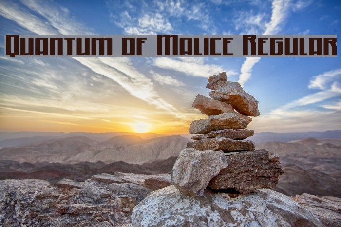 Quantum of Malice Regular Font examples