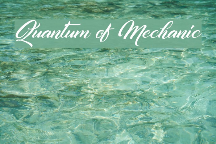 Quantum of Mechanic Font examples