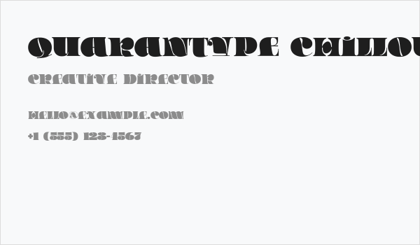 Quarantype Chillout Regular Business Card