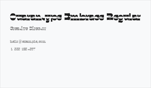 Quarantype Embrace Regular Business Card