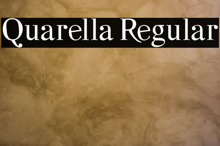 Quarella Regular Schriftart examples