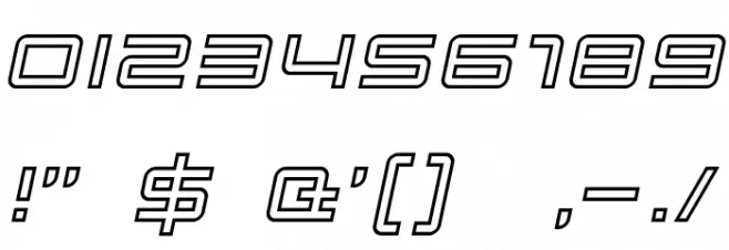 Quark Outline Italic Font OTHER CHARS