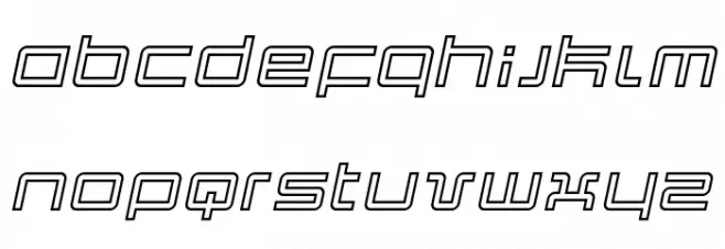 Quark Outline Italic फ़ॉन्ट लोअरकेस