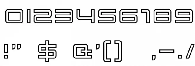 Quark Outline Font OTHER CHARS