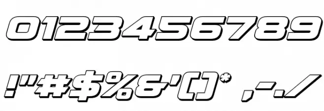 Quark Storm 3D Italic Font OTHER CHARS