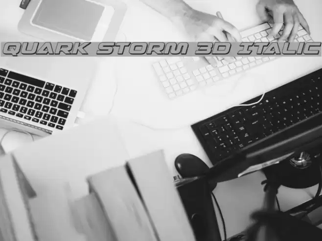 Quark Storm 3D Italic Font examples