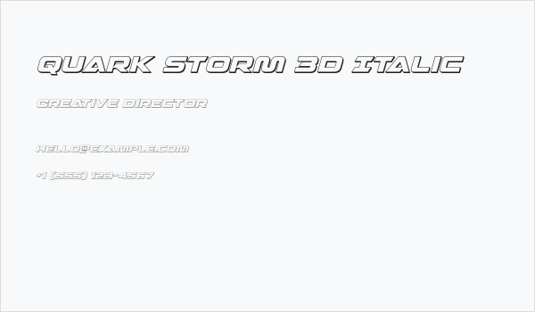 Quark Storm 3D Italic Business Card