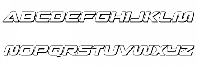 Quark Storm 3D Italic Schriftart Kleinbuchstaben