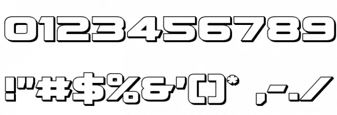 Quark Storm 3D Regular Font OTHER CHARS