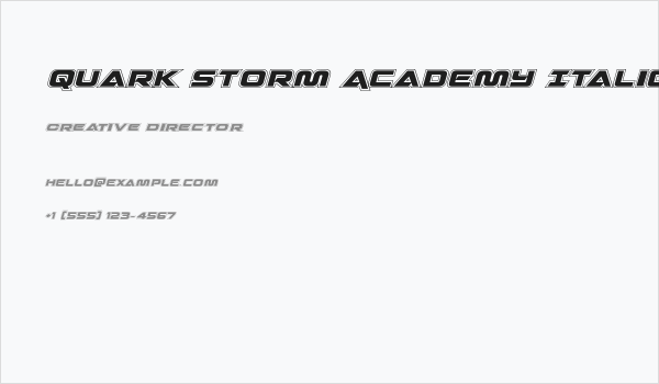 Quark Storm Academy Italic Business Card