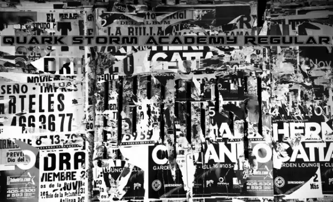 Quark Storm Academy Regular Font examples