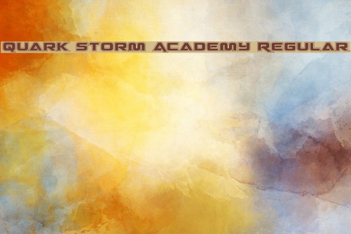 Quark Storm Academy Regular Font examples