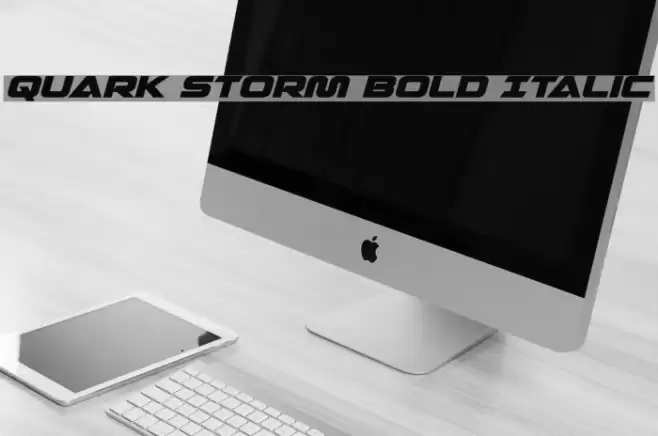Quark Storm Bold Italic Font examples
