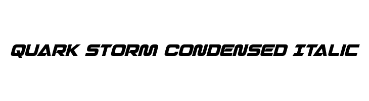 Quark Storm Condensed Italic Font