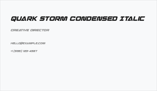 Quark Storm Condensed Italic Business Card
