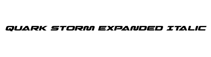 Quark Storm Expanded Italic Font