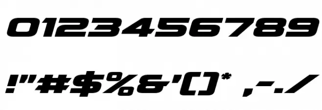 Quark Storm Expanded Italic Font OTHER CHARS