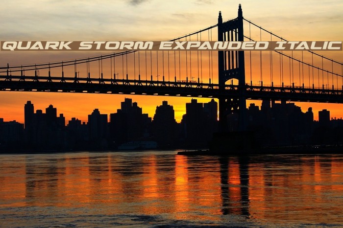Quark Storm Expanded Italic Font examples