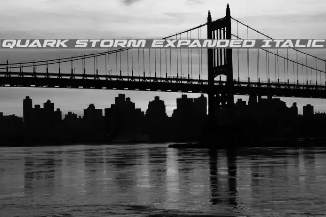 Quark Storm Expanded Italic Font examples