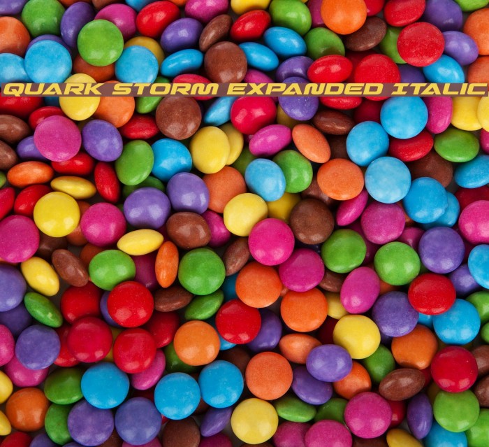 Quark Storm Expanded Italic Font examples