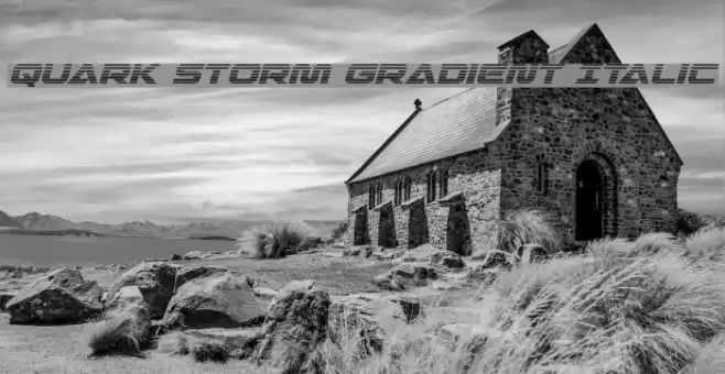 Quark Storm Gradient Italic Font examples