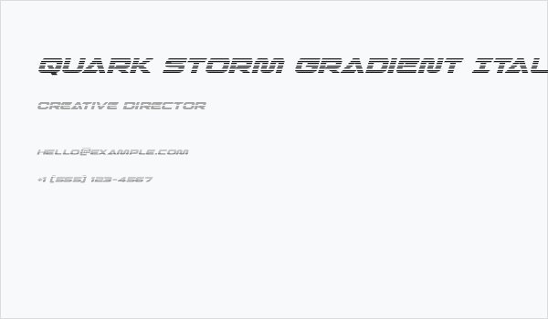 Quark Storm Gradient Italic Business Card