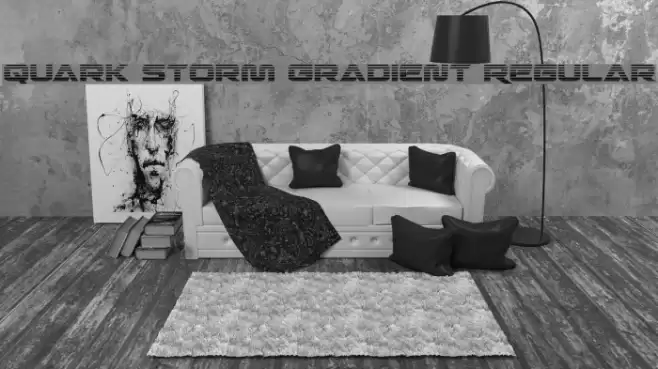 Quark Storm Gradient Regular Font examples