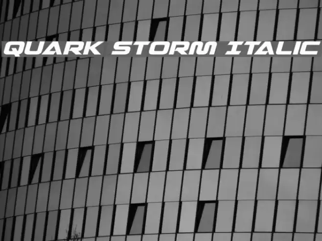 Quark Storm Italic Font examples
