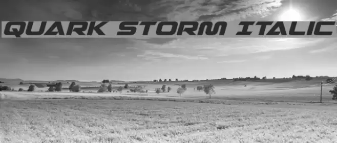 Quark Storm Italic Font examples