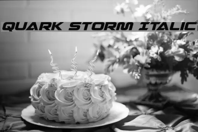 Quark Storm Italic Font examples
