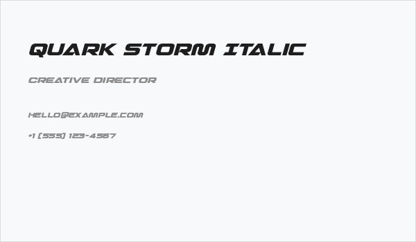 Quark Storm Italic Business Card