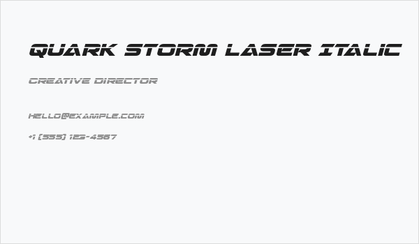 Quark Storm Laser Italic Business Card