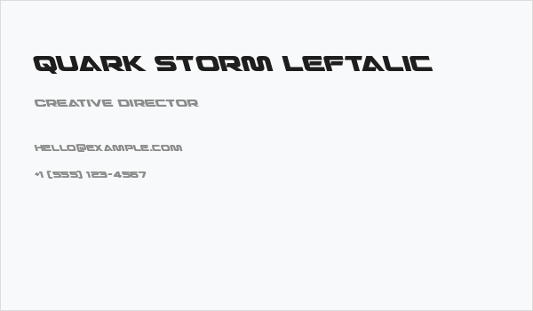 Quark Storm Leftalic Business Card