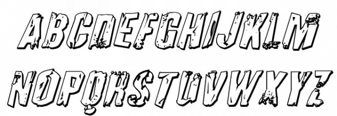Quarrystone 3D Italic Polices MAJUSCULES