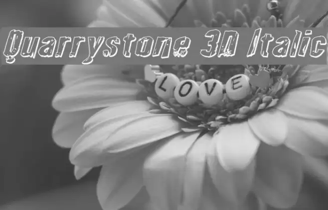 Quarrystone 3D Italic Font examples