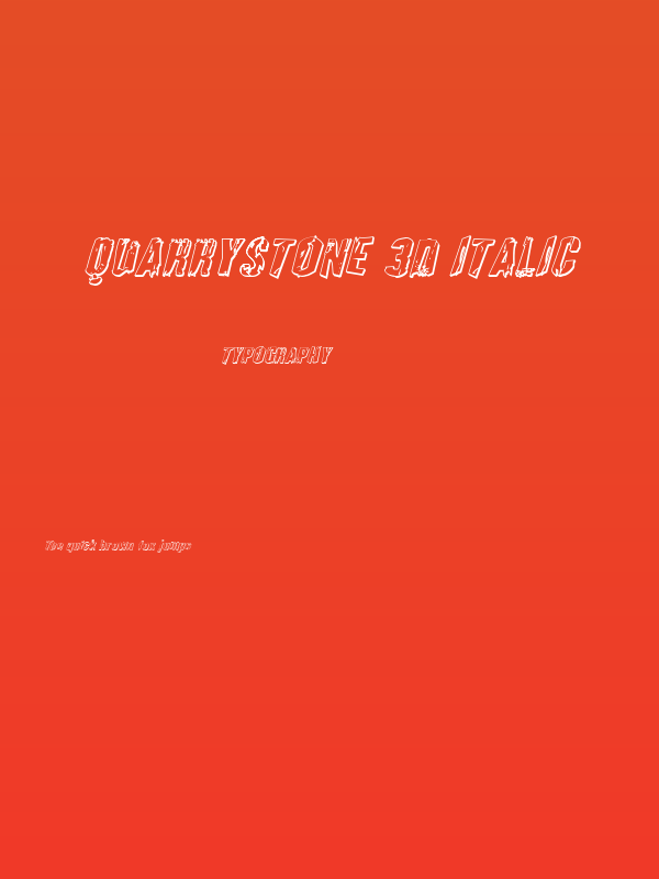 Quarrystone 3D Italic Poster